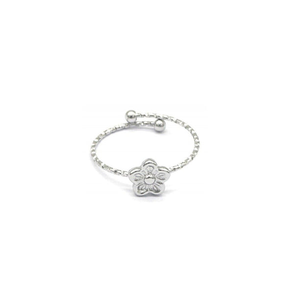 Ring subtiel bloemetje zilver-LAcollections