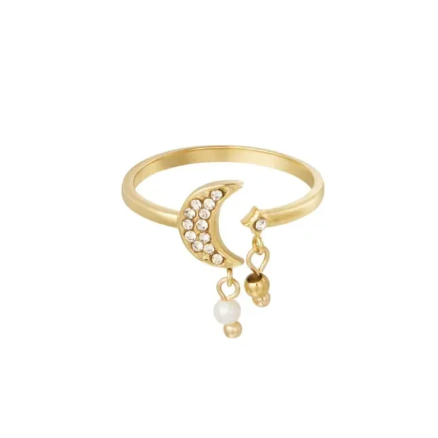 Ring uitgesneden met maan goud-LAcollections