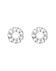 Ronde schakel oorbellen zilver-LAcollections