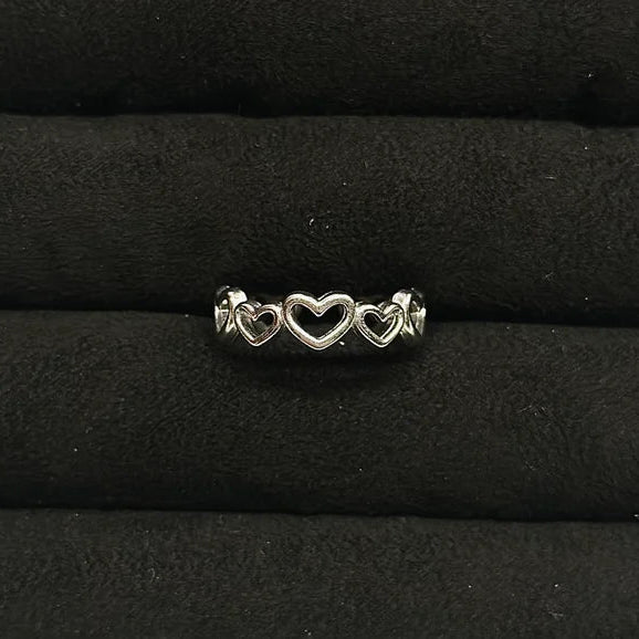 Schakelhartjes ring groot-klein zilver-LAcollections