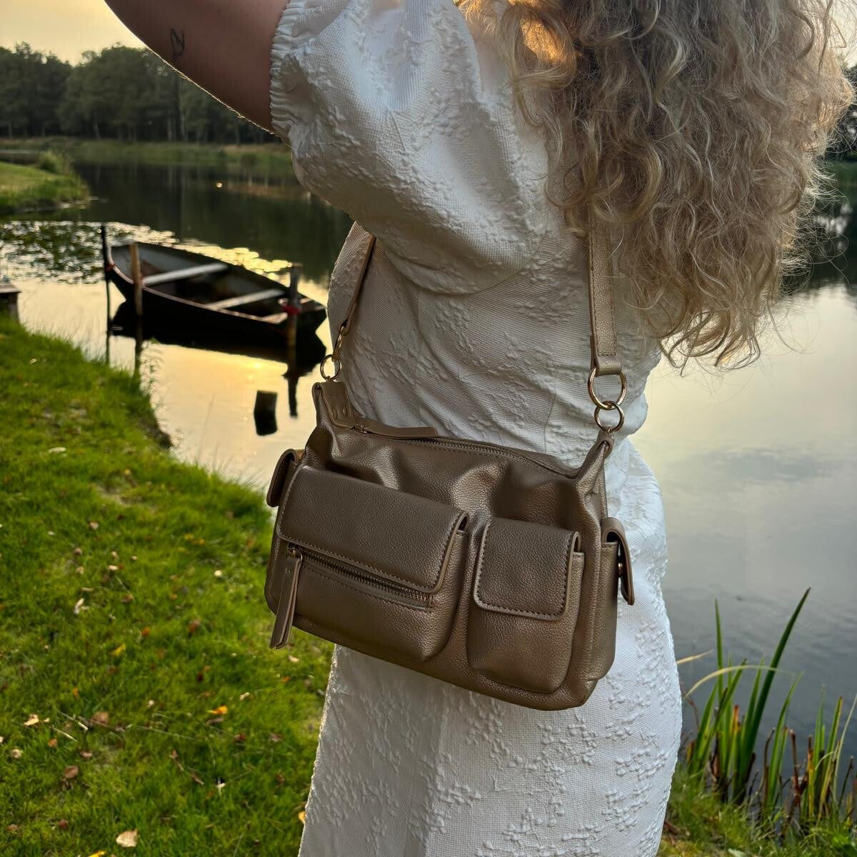 Schoudertas met compartimenten goud sfeerfoto-LAcollections