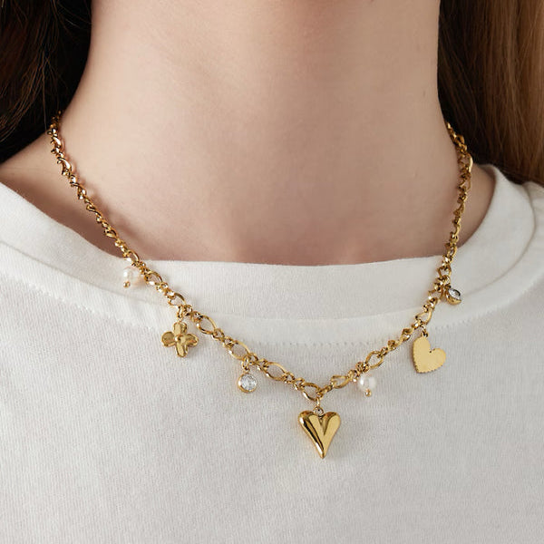 Sparkling love bedelketting goud op model-LAcollections