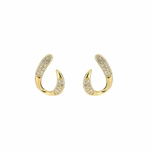 Strass oorbellen goud-LAcollections