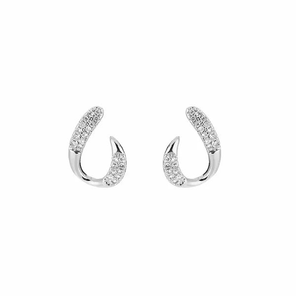 Strass oorbellen zilver-LAcollections