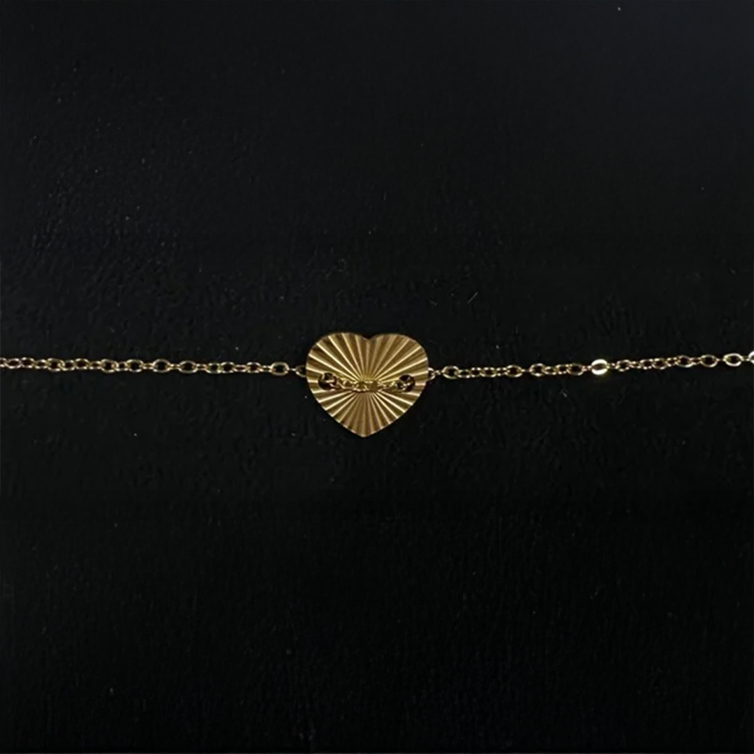 Subtiel armbandje plat hartje goud-LAcollections