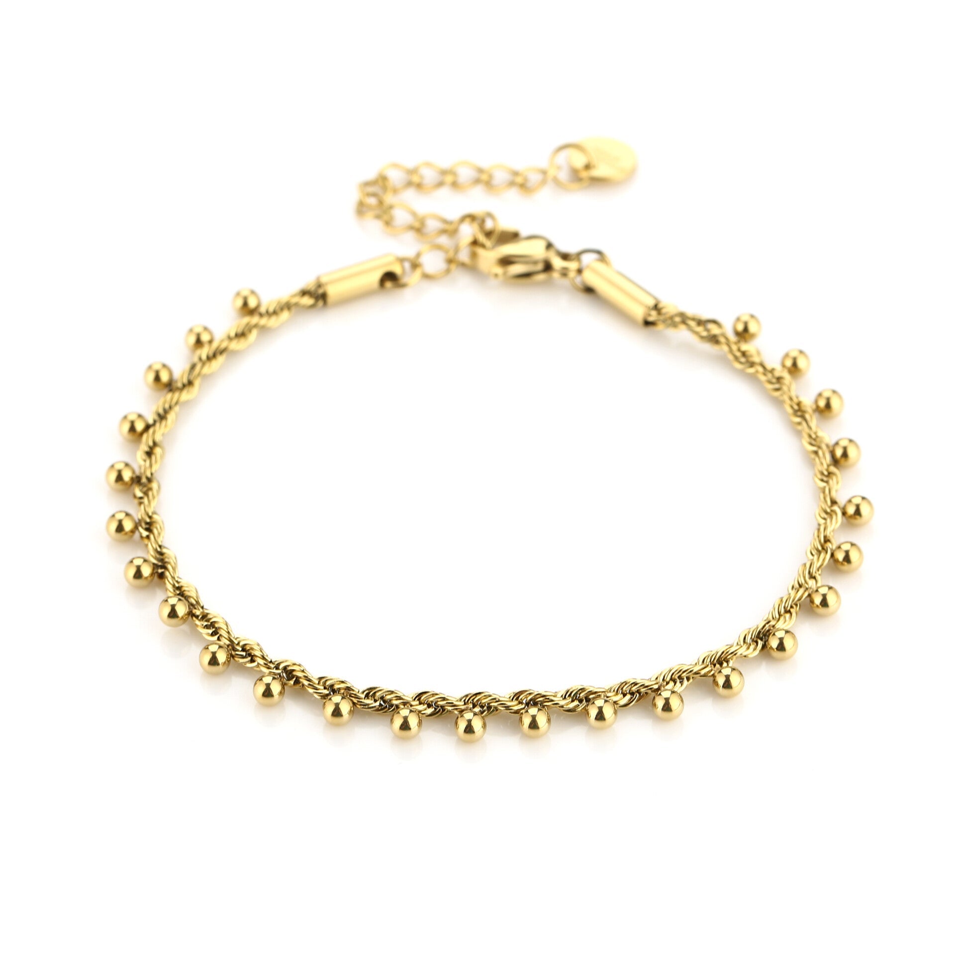 Twisted armband dots goud-LAcollections