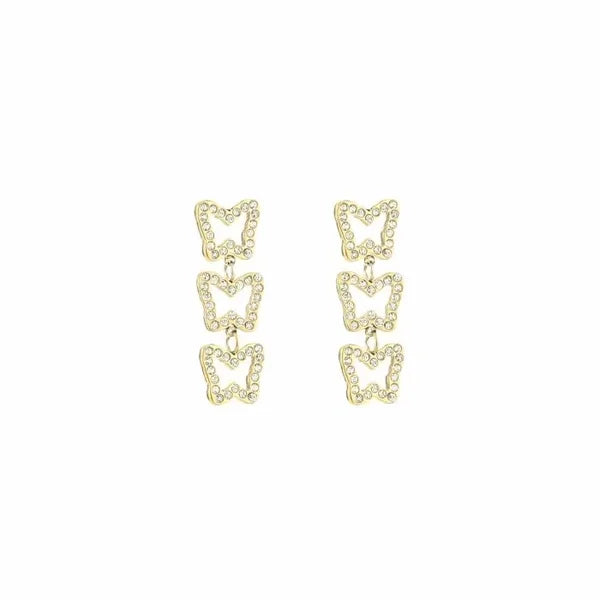 Vlinder hangers met strass goud-LAcollections