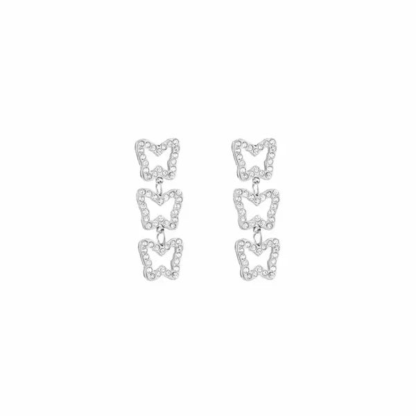 Vlinder hangers met strass zilver-LAcollections