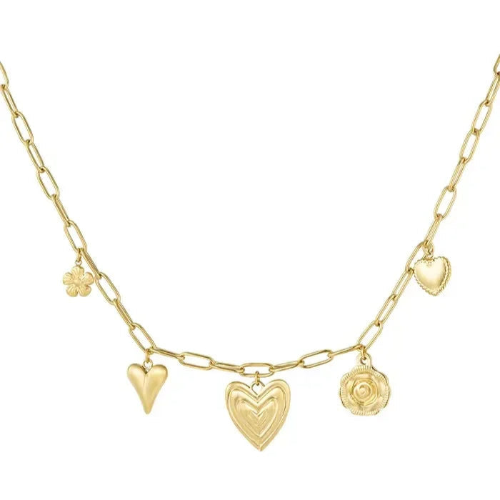Hearfelt bedelketting goud