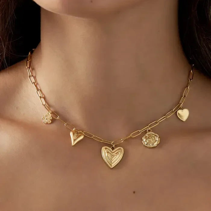 Hearfelt bedelketting goud